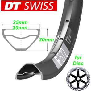 Felge 27.5 / 29 DT Swiss F572DB 32 Loch 584-30 VL 6.5mm schwarz (out 35mm/ in 30mm) Ersatzteile Balsthal